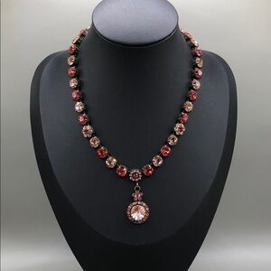 Van Galz Swarovski Crystal Dazzling Formal Statement Necklace TINY FLAW.
